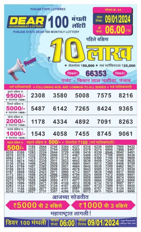 Punjab Dear 100 Monthly Lottery Result 11.6.2024 [OUT@6PM].